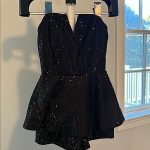 DO+BE Black Sequin Strapless Romper